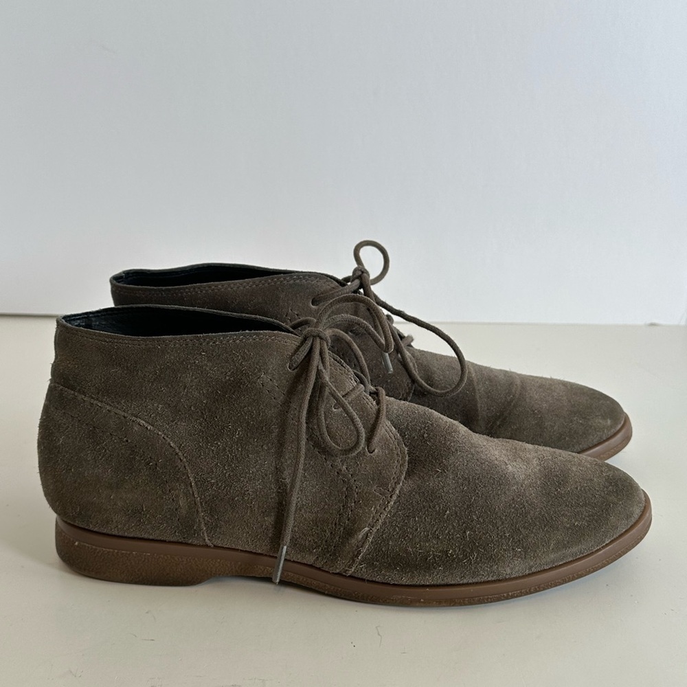 Franco Sarto Olive Suede Desert Lace-Up Ankle Booties Sz 8M